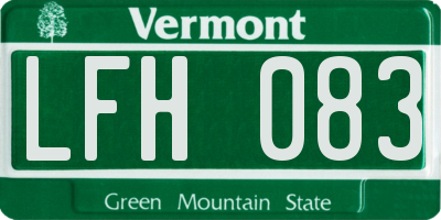 VT license plate LFH083
