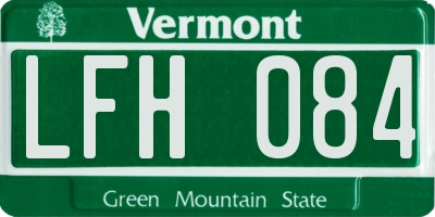 VT license plate LFH084