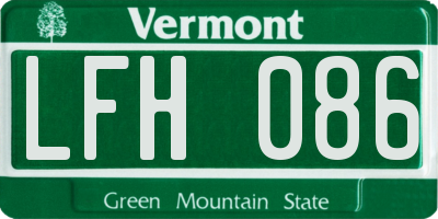 VT license plate LFH086