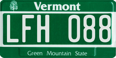 VT license plate LFH088
