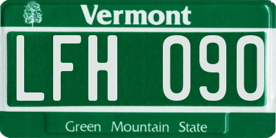 VT license plate LFH090