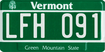 VT license plate LFH091