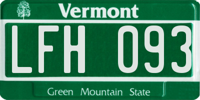 VT license plate LFH093