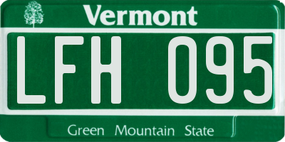 VT license plate LFH095