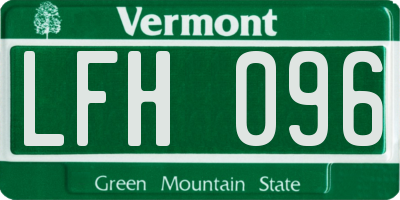 VT license plate LFH096