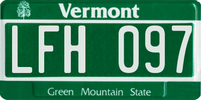 VT license plate LFH097