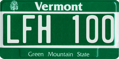 VT license plate LFH100