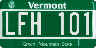 VT license plate LFH101