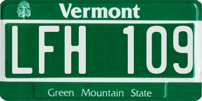 VT license plate LFH109