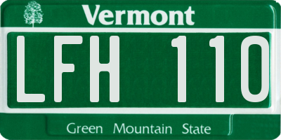 VT license plate LFH110
