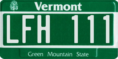 VT license plate LFH111