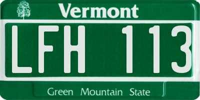 VT license plate LFH113