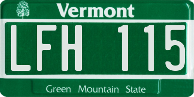 VT license plate LFH115