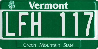 VT license plate LFH117