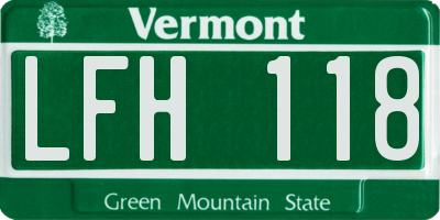 VT license plate LFH118