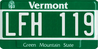 VT license plate LFH119