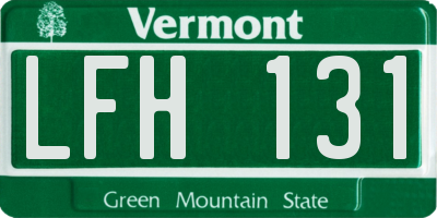 VT license plate LFH131