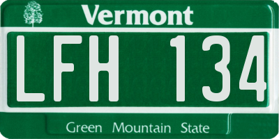 VT license plate LFH134