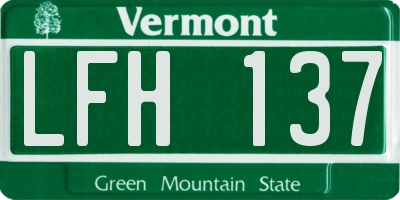 VT license plate LFH137