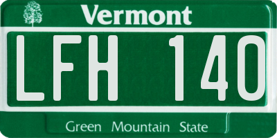 VT license plate LFH140