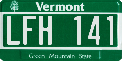 VT license plate LFH141