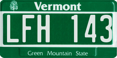 VT license plate LFH143