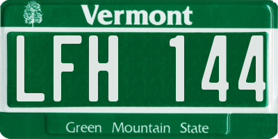 VT license plate LFH144