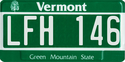 VT license plate LFH146