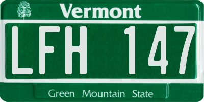 VT license plate LFH147