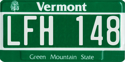 VT license plate LFH148