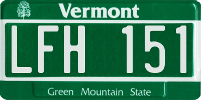 VT license plate LFH151