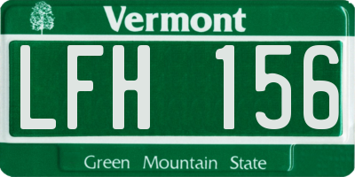 VT license plate LFH156