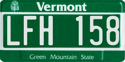 VT license plate LFH158