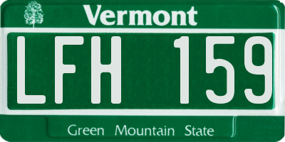 VT license plate LFH159