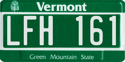 VT license plate LFH161