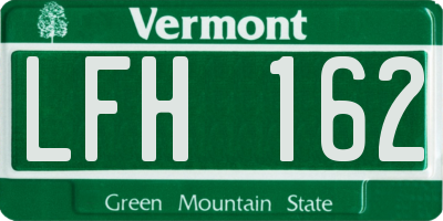 VT license plate LFH162
