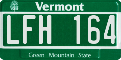 VT license plate LFH164