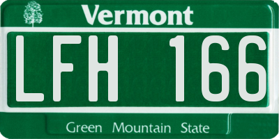 VT license plate LFH166
