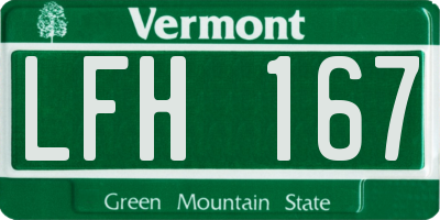 VT license plate LFH167