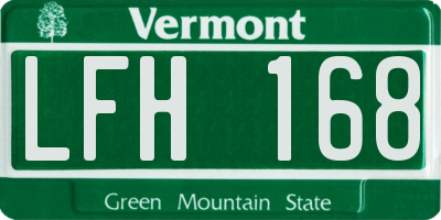 VT license plate LFH168