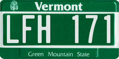 VT license plate LFH171