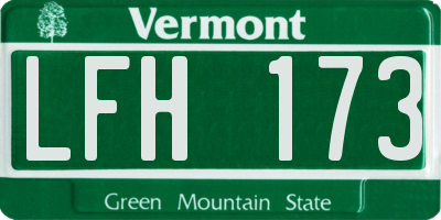 VT license plate LFH173