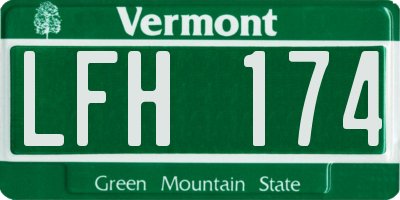 VT license plate LFH174