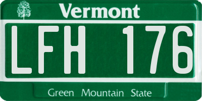 VT license plate LFH176