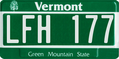 VT license plate LFH177