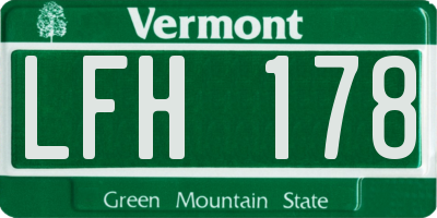 VT license plate LFH178