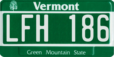 VT license plate LFH186