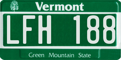 VT license plate LFH188