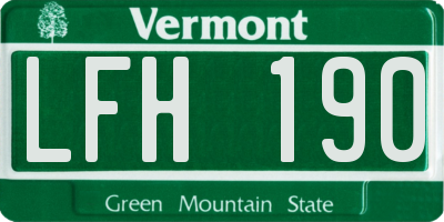 VT license plate LFH190