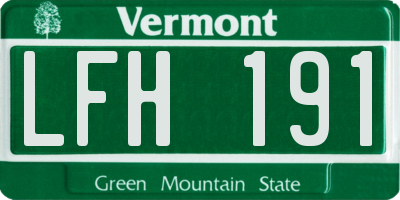 VT license plate LFH191